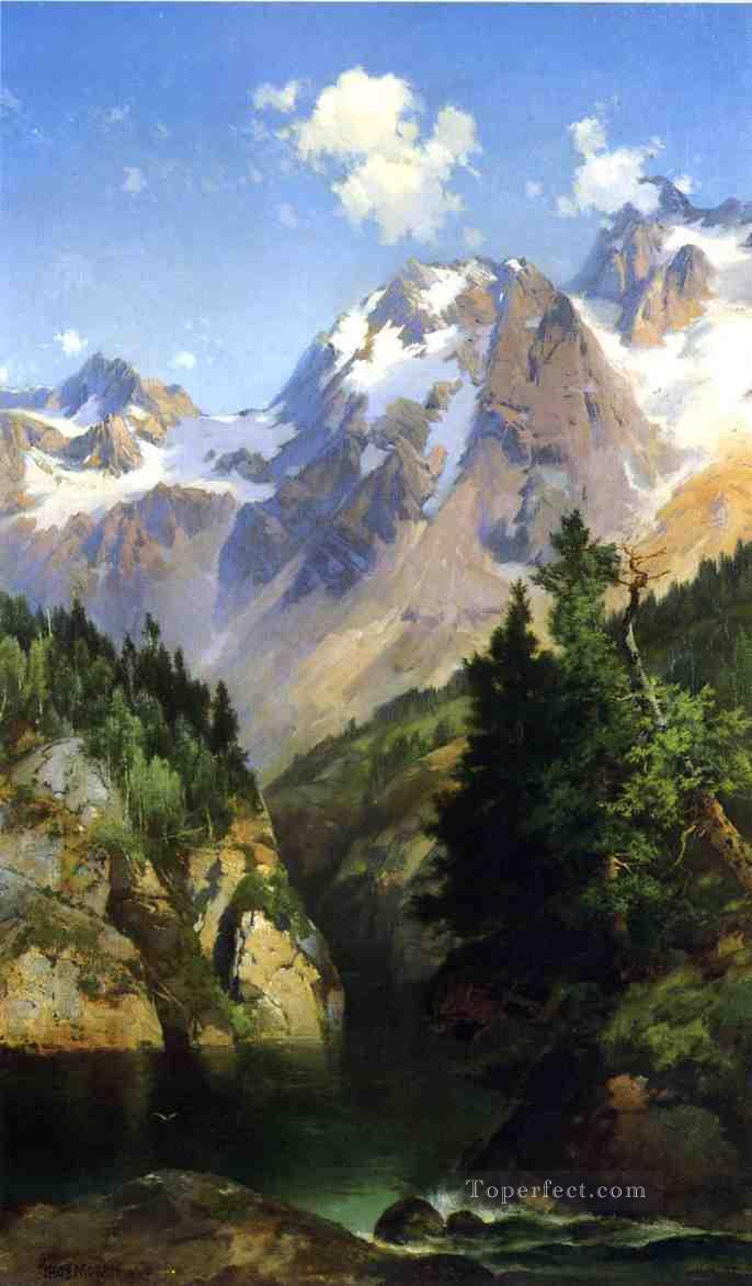 A Rocky Mountain Peak Idaho Territory landscape Thomas Moran Oil Paintings